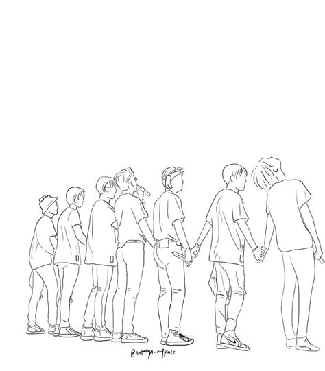 bts line art drawing | Disegni semplici, Bellissimi sfondi, Disegni