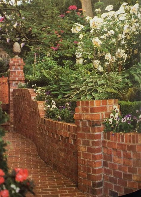 Brick retaining wall | Brick garden, Landscaping retaining walls, Brick ...