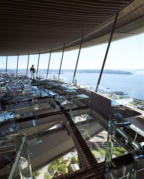 seattle space needle includes glass floors for dining experience at 500 ...