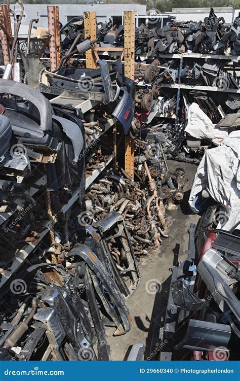 Car Parts in Junkyard stock photo. Image of waste, angle - 29660340