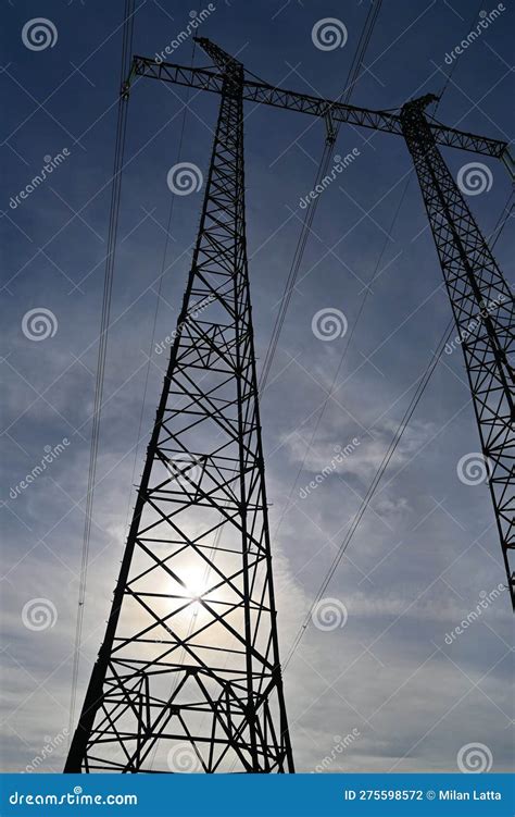 High-power Electrical Transmission Tower Stock Photo - Image of electrical, sunlight: 275598572