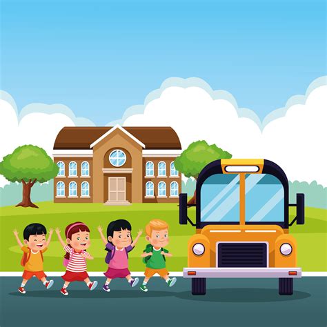 Back to school kids cartoons 655021 Vector Art at Vecteezy