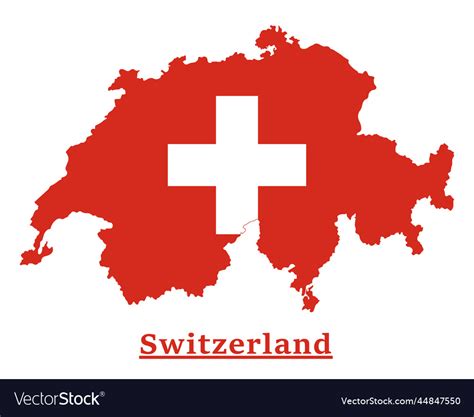 Switzerland national flag map design Royalty Free Vector