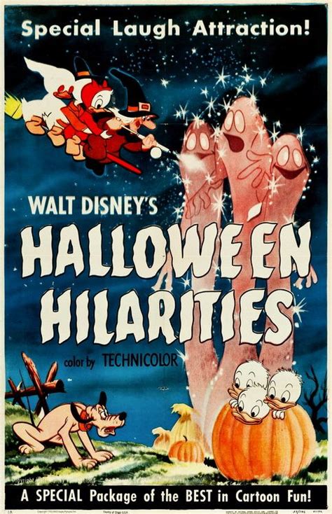 Vintage poster for "Walt Disney's Halloween Hilarities," a 1953 compilation film featuring ...