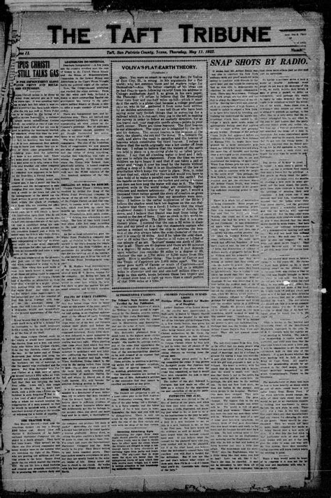 The Taft Tribune (Taft, Tex.), Vol. 2, No. 2, Ed. 1 Thursday, May 11, 1922 - The Portal to Texas ...