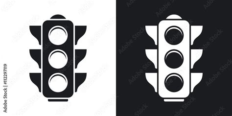 Vector traffic light icon. Two-tone version on black and white background Stock Vector | Adobe Stock