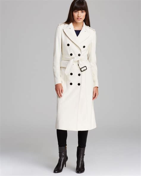 Burberry Coat Military Wool Cashmere in White - Lyst