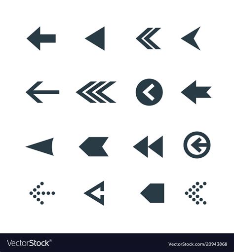 Arrow icon set web pictograph design Royalty Free Vector