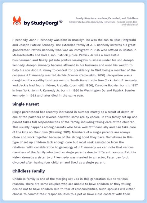 Family Structure: Nuclear, Extended, and Childless | Free Essay Example