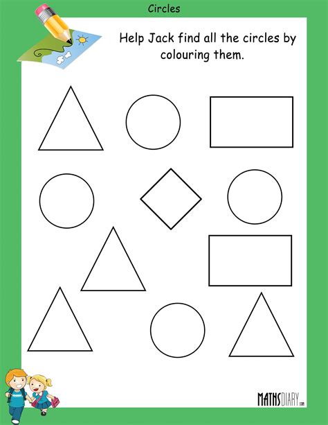 Finding shapes - Math Worksheets - MathsDiary.com