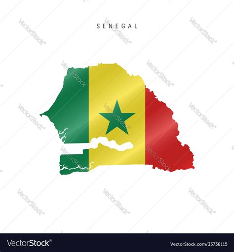 Waving flag map senegal Royalty Free Vector Image