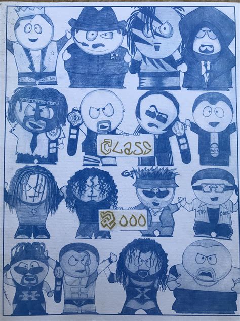 This WWF/ South Park inspired cover of a middle school yearbook from 2000. : r/SquaredCircle