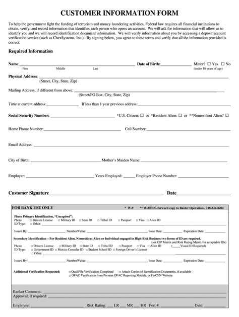 Customer Information Form - Fill Online, Printable, Fillable, Blank | pdfFiller