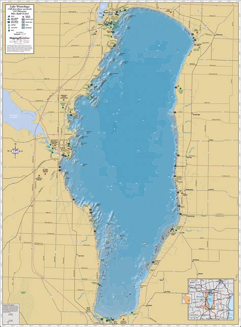 Lake Winnebago Wall Map