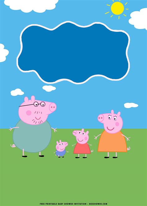 (FREE Printable) - Peppa Pig Baby Shower Invitation Templates | Beeshower