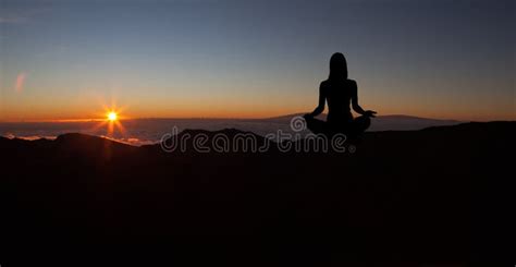 Yoga Practicioner during the Sunset Meditation Stock Photo - Image of ...