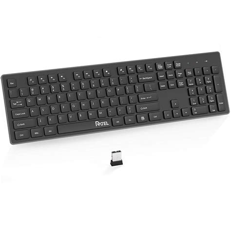 Buy Wireless Keyboard, RATEL 2.4G Ergonomic Silent USB Keyboard with 104 Keys, Full Size ...