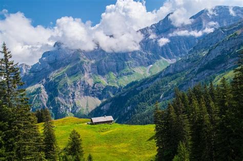 Premium Photo | Landscape of the alps in switzerland in summer