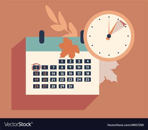 Fall back in usa and canada 2023 change clock Vector Image