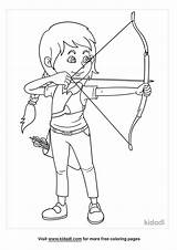 Woman Archer Coloring Page Free Sports  Nation sketch template