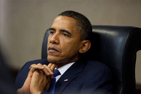 President Barack Obama Reflects During A Meeting With His National ...