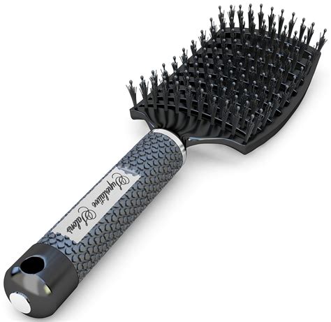 Boar Bristle Brush Best at Detangling Thick Hair Vented for Faster Blow Dryer Drying After ...