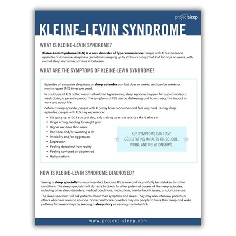 Kleine-Levin Syndrome (KLS) - Symptoms, Diagnosis, Treatment