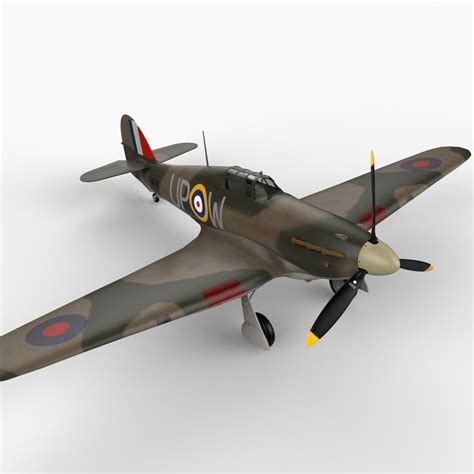 Hawker Hurricane 3D Model .max .obj .3ds .c4d .lwo .lw .lws .ma .mb ...