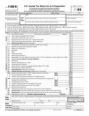 2023 Form IRS 1120S Fill Online, Printable, Fillable, Blank - pdfFiller