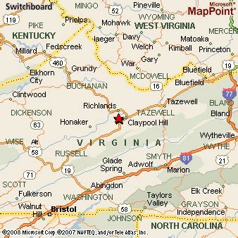 Where is Cedar Bluff, Virginia? see area map & more