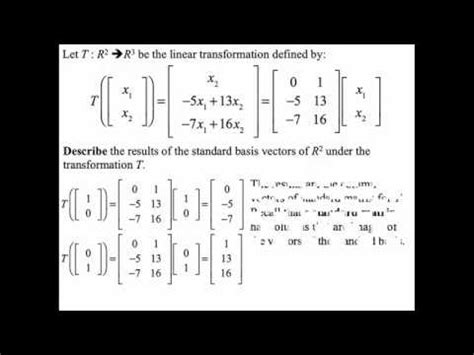 Matrices for General Linear Transformations - YouTube