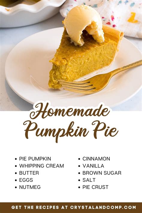 Homemade Pumpkin Pie from Scratch - CrystalandComp.com