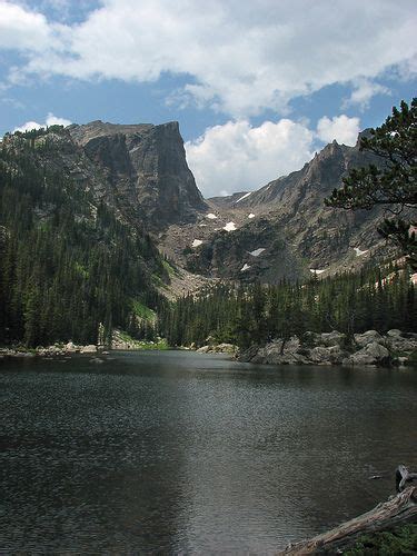 a mountain lake surrounded by trees and rocks