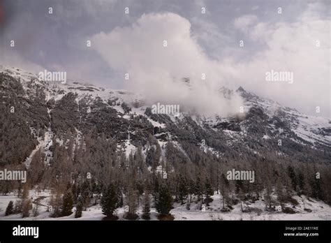 Nature view look through Bernina Express Stock Photo - Alamy