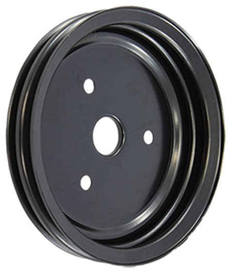 SBC Chevy 283-350 Black Steel SWP Double Groove Crankshaft Pulley ...