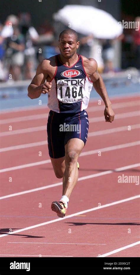 American Maurice Greene, world record holder in the event, runs in the 100m heats, at the 1999 ...