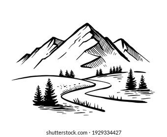 Road Landscape Drawing Royalty-Free Images, Stock Photos & Pictures | Shutterstock