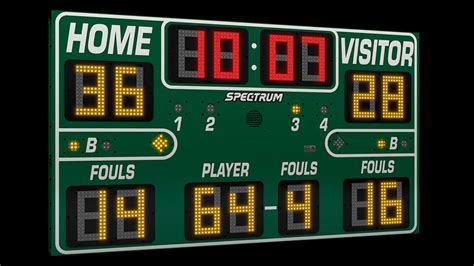 Indoor Electronic Scoreboards - 5' Basketball Scoreboard | Spectrum ...