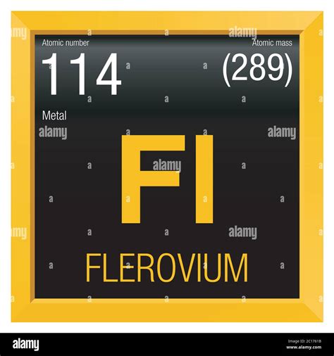 Flerovium symbol. Element number 114 of the Periodic Table of the ...