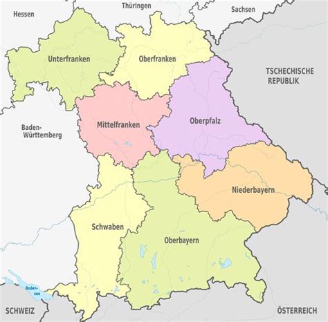 Karte Bayern Bezirke