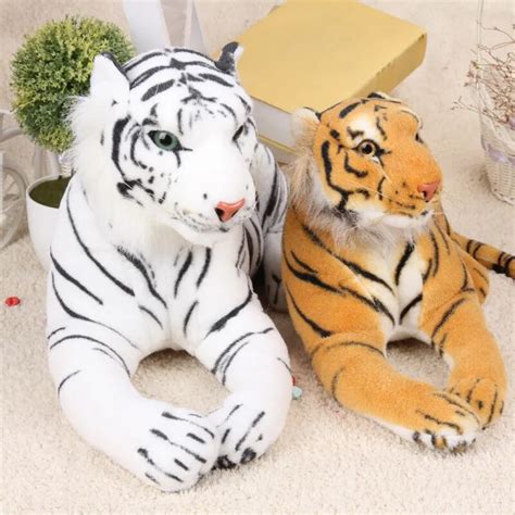 43cm Cute Kawaii Simulation Plush Tiger White and Yellow Stuffed Anime Cushion Pillow Birthday ...