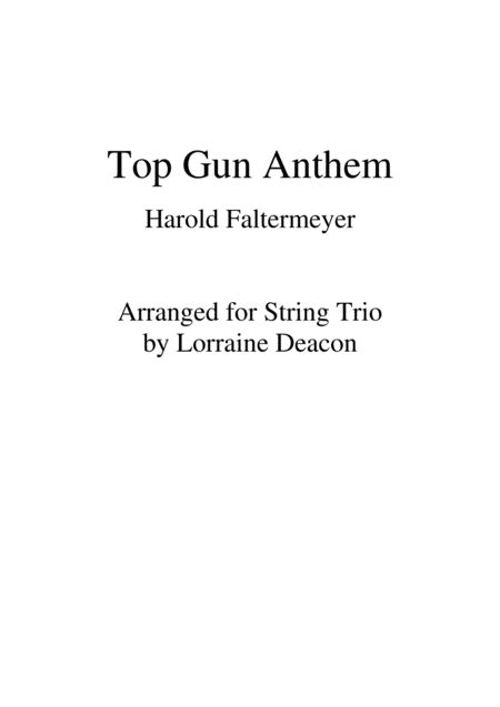 Top Gun Anthem String Trio Violin Viola Cello Music Sheet Download ...