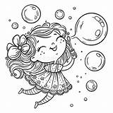 Cartoon Girl Blowing Bubbles Stock Illustrations – 497  sketch template