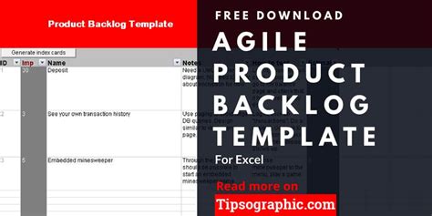 Agile Product Backlog Template for Excel, Free Download | Tipsographic