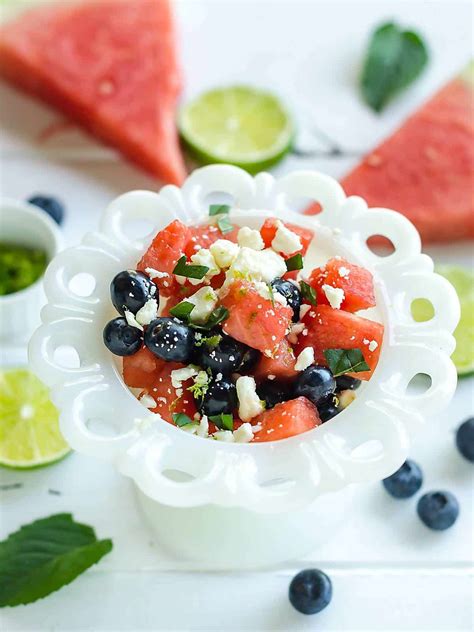 Watermelon Feta Cheese Salad ~ Easy, Quick, Perfectly Refreshiing