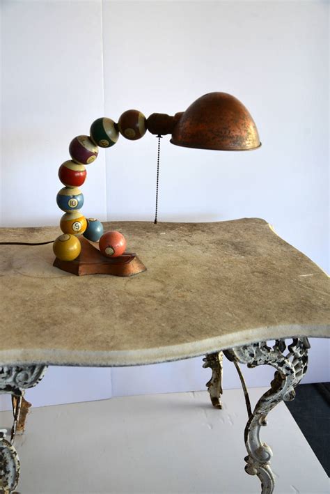 Vintage Wooden Pool Ball Lamp at 1stDibs