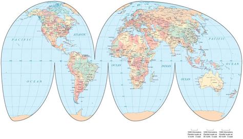 World Map - Mollweide Interrupted Projection