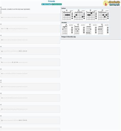 Chord: Friends - Various Artists - tab, song lyric, sheet, guitar, ukulele | chords.vip