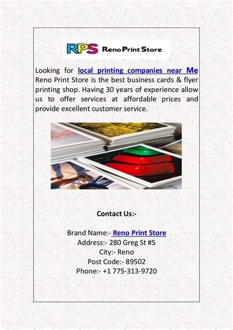 Local printing companies near me reno print store