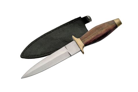 Wood Handle Boot Knife with Black Leather Sheath – 7″ – Campground ...